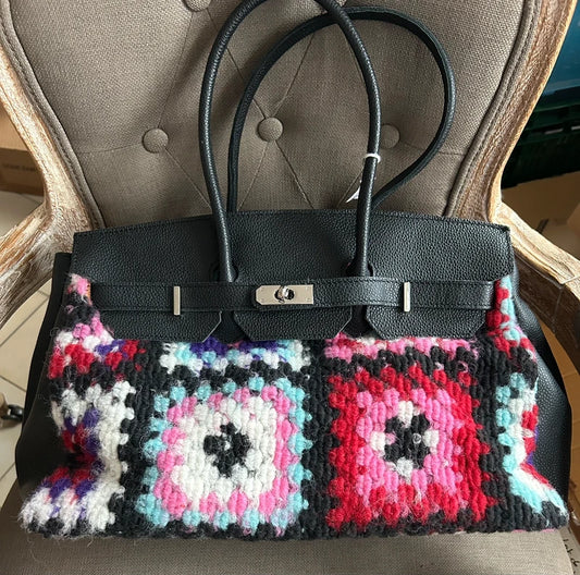 Gros sac cuir synthétique et laine 42*27cm Neuf avec étiquette ·Fashion·