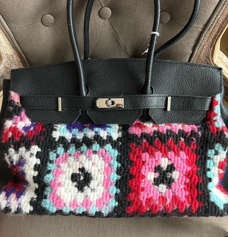 Gros sac cuir synthétique et laine 42*27cm Neuf avec étiquette ·Fashion·