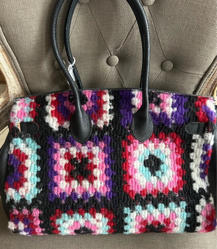 Gros sac cuir synthétique et laine 42*27cm Neuf avec étiquette ·Fashion·