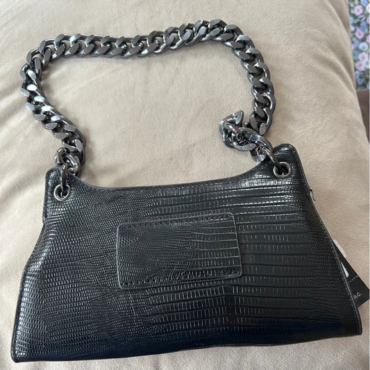 Sac noir bandoulière metal noir 22*12 cm