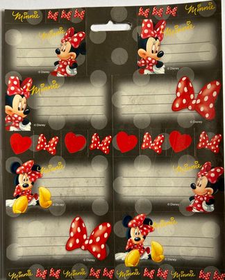 8 ETIQUETTES SCOLAIRES MINNIE DISNEY