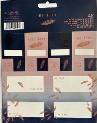 48 ETIQUETTES SCOLAIRES BE FREE LANNOO GRAPHICS