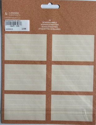 18ETIQUETTES SCOLAIRES CLASSIQUES LANNOO GRAPHICS