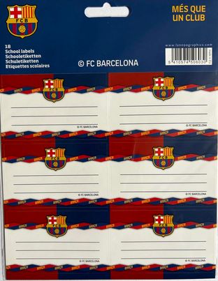 18 ETIQUETTES SCOLAIRES FCBARCELONE