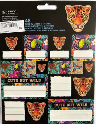 48 ETIQUETTES SCOLAIRES WILD LANNOO GRAPHICS