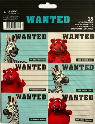 18 ETIQUETTES SCOLAIRES WANTED LANNOO GRAPHICS