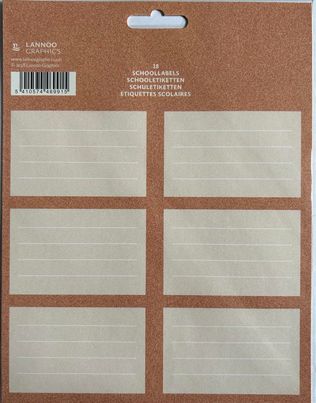 18ETIQUETTES SCOLAIRES CLASSIQUES LANNOO GRAPHICS