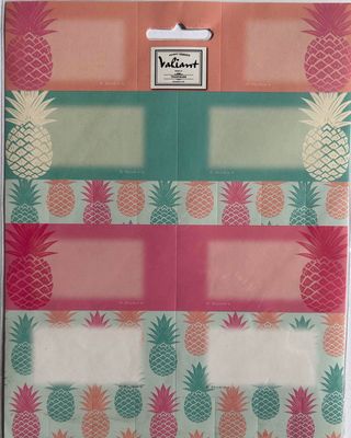 8 ETIQUETTES SCOLAIRES ANANAS VALIANT