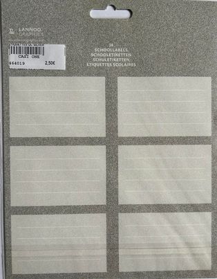 18 ETIQUETTES SCOLAIRES CLASSIQUES LANNOO GRAPHICS