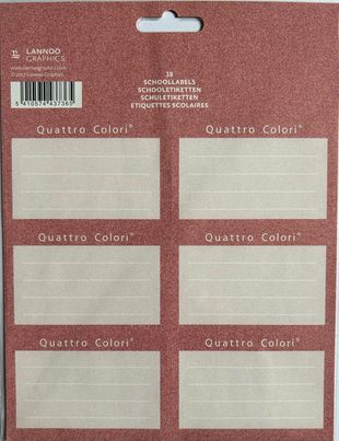 18 ETIQUETTES SCOLAIRES QUATTRO LANNOO GRAPHICS