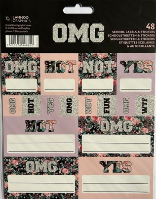 48 ETIQUETTES SCOLAIRES OMG LANNOO GRAPHICS