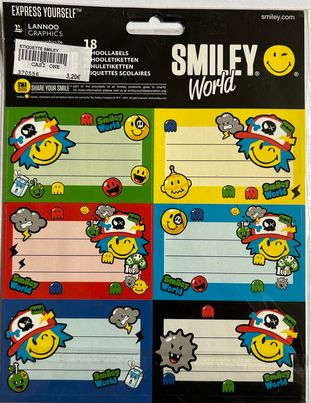 18  ETIQUETTES SMILEY WORLD LANNOO GRAPHICS