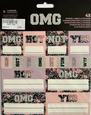 48 ETIQUETTES SCOLAIRES OMG LANNOO GRAPHICS