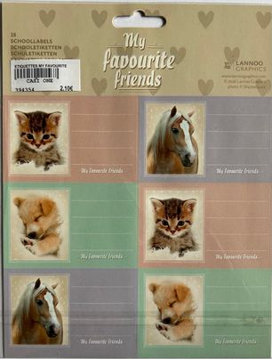 18 ETIQUETTES SCOLAIRES MY FAVORITE FRIENDS LANNOO GRAPHICS