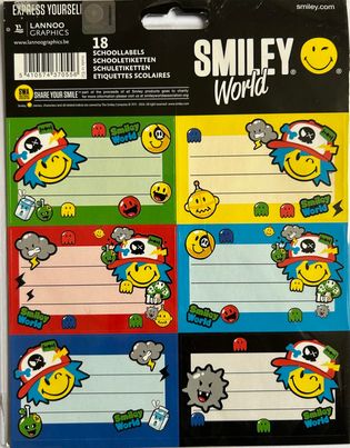 18  ETIQUETTES SMILEY WORLD LANNOO GRAPHICS