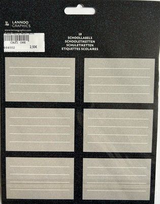 18 ETIQUETTES SCOLAIRES CLASSIQUES LANNOO GRAPHICS