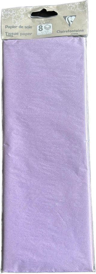 8 FEUILLES DE PAPIER DE SOIE MAUVE CLAIREFONTAINE