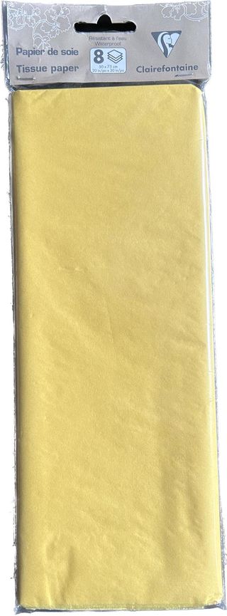 8 FEUILLES DE PAPIER DE SOIE JAUNE