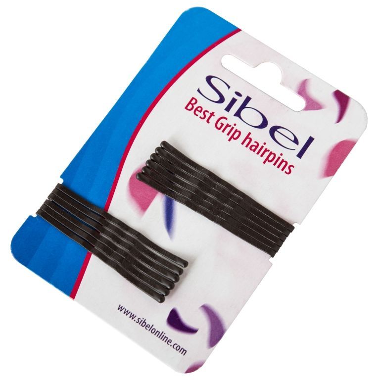 Barrettes ondulées BEST GRIP  SIBEL 12 pièces Marron
