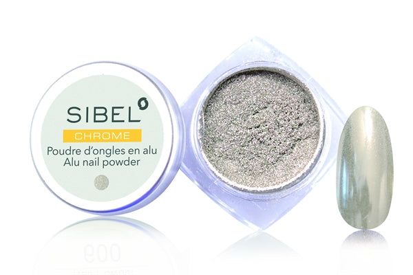 Sibel chrome Poudre d'ongle en aluminium argent