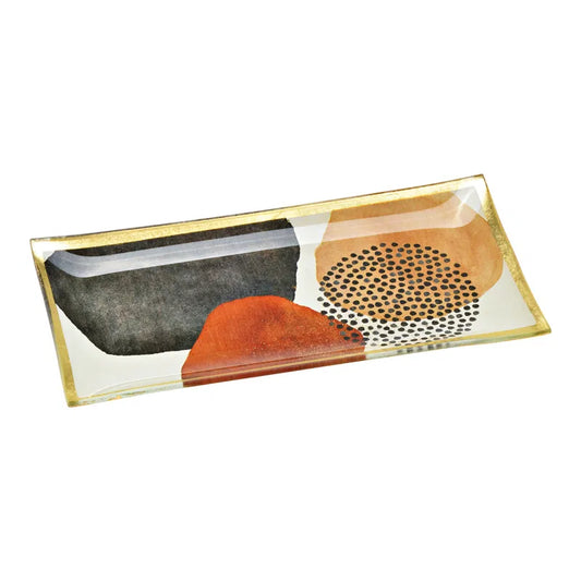 Assiette décorative en verre, colorée (L/H/P) 21x1x10cm
