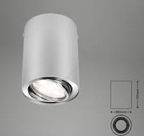 Plafonnier LED tubulaire Briloner, orientable et rond, 5 W, argenté