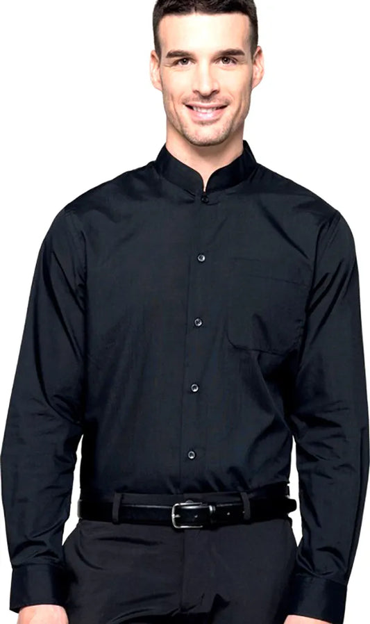 Chemise Homme KARIBAN noire col mao taille M