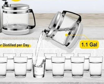bocal en verre pour distillateur inox