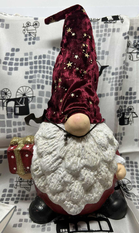 Gnome père noël en tissus et plâtre fait main collection Goldbach de GmbH (16*30cm)