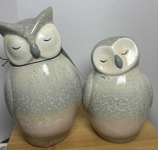 Couple de hiboux en céramique (14 et 13 cm) collection Goldbach de GmbH