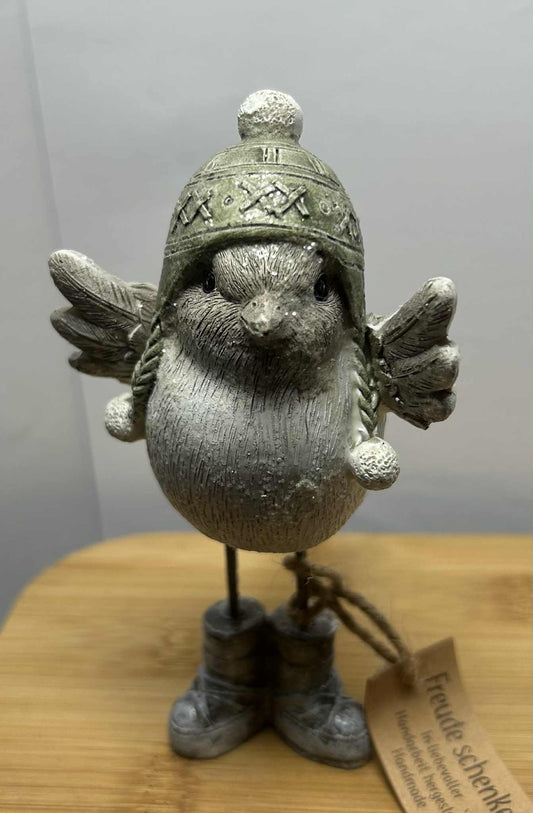 L'oiseau en hiver en plâtre fait main GmbH (13*6.5cm)