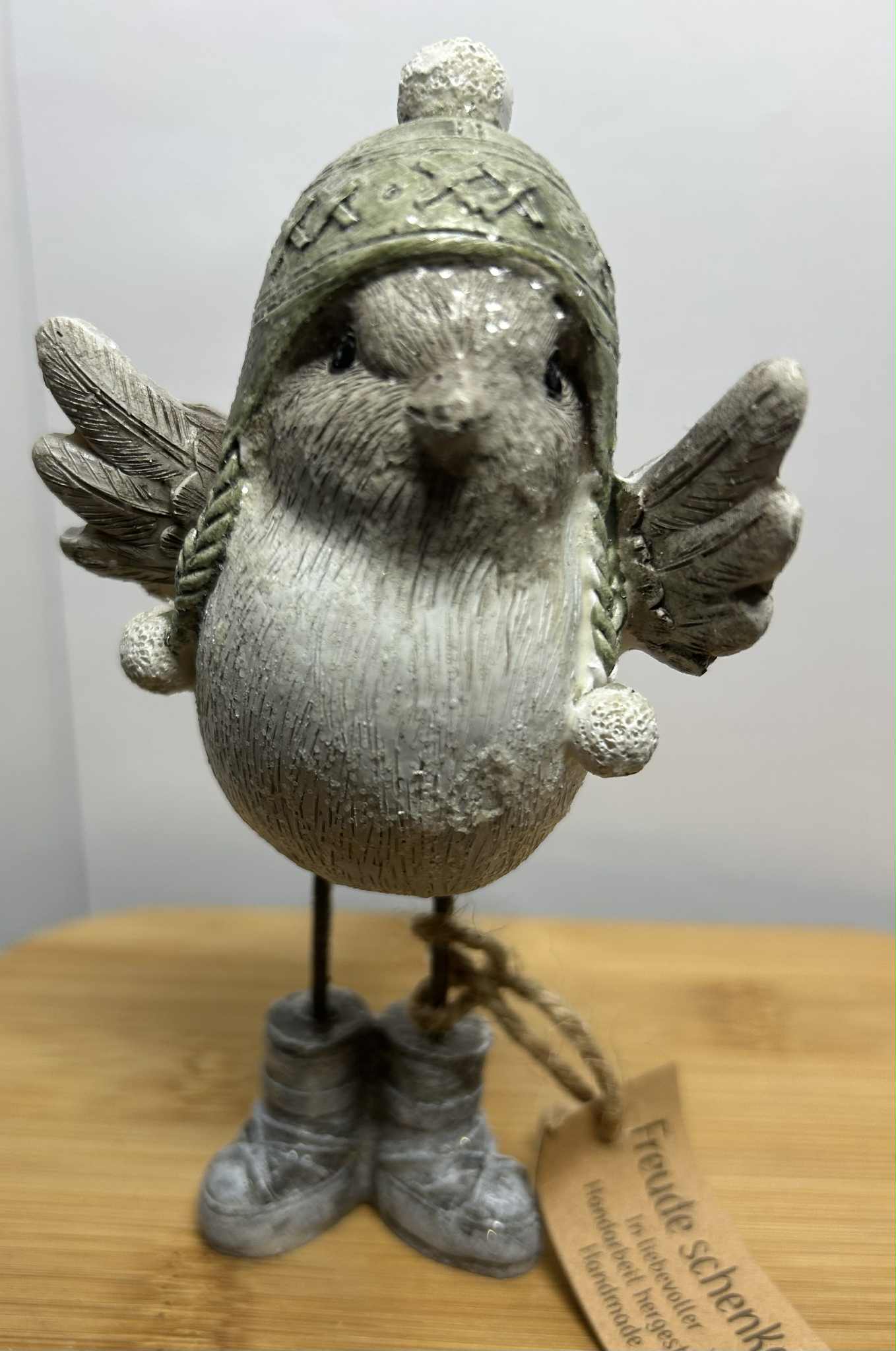 L'oiseau en hiver en plâtre fait main GmbH (13*6.5cm)