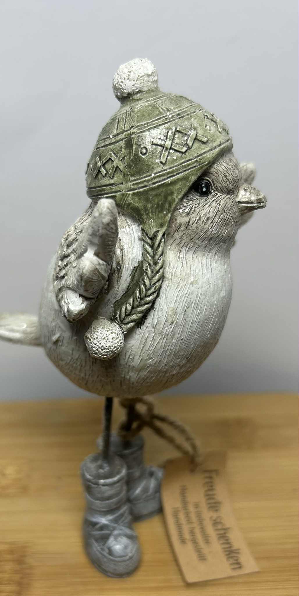 L'oiseau en hiver en plâtre fait main GmbH (13*6.5cm)