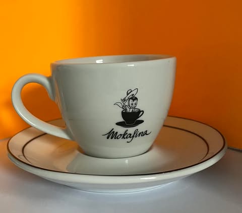 Lot de 6 Tasses blanches et soustasses MOKAFINA 16cl