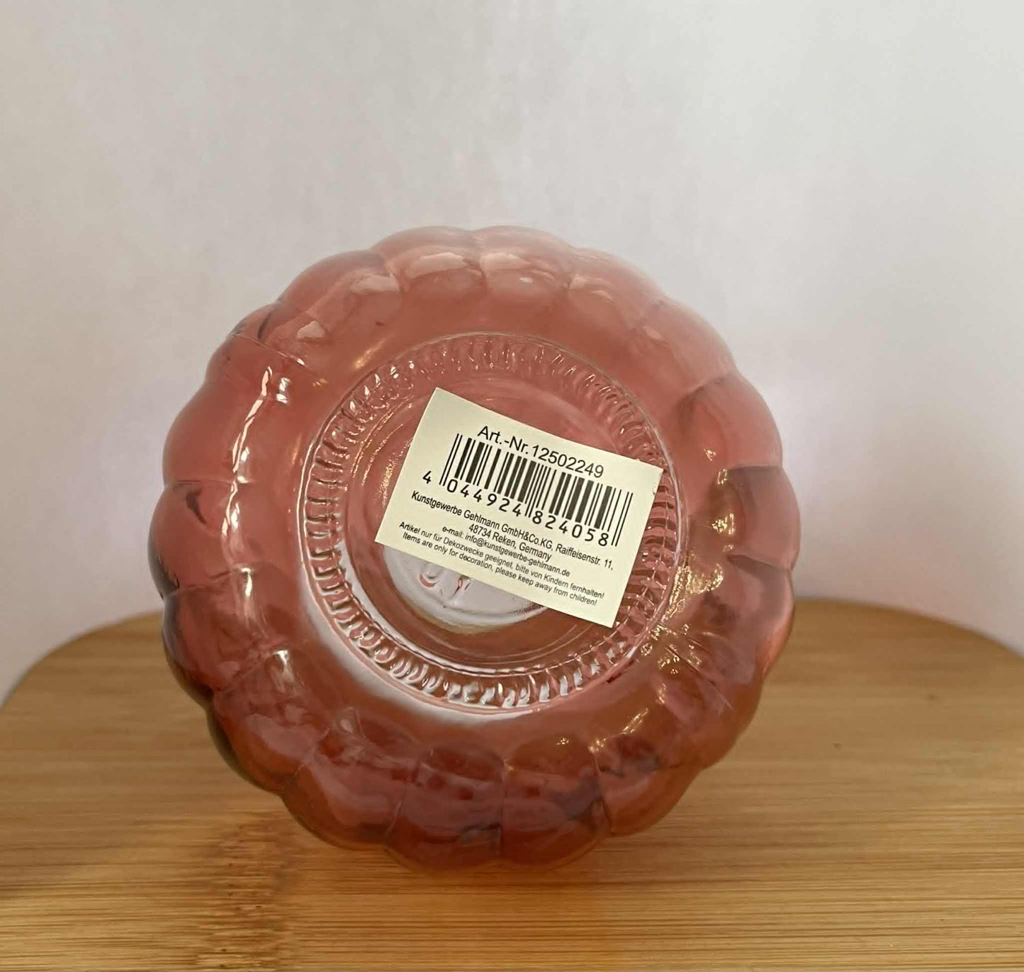 Lot de 2 vases vieux rose côtelés 8.5et 8 cm marque Gmbh