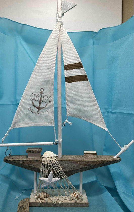 Bateau en bois et tissus décoratif de GmbH (28*40cm)