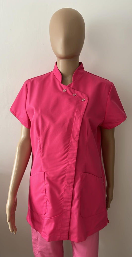 Blouse médicale Fuchsia à pressions  HIZA