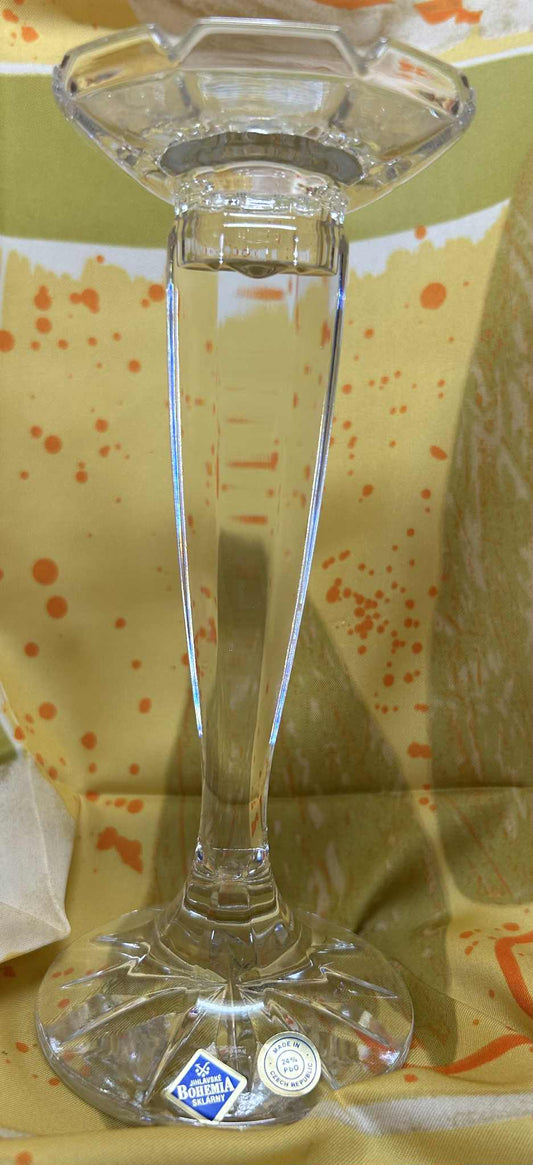 Bougeoir en cristal de bohème de GmbH (haut 18.5cm)