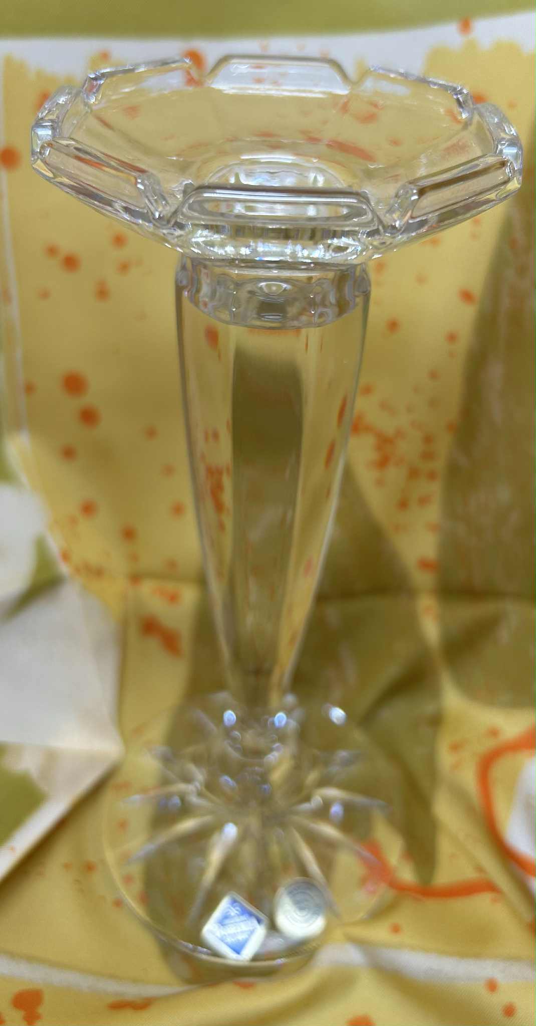 Bougeoir en cristal de bohème de GmbH (haut 18.5cm)