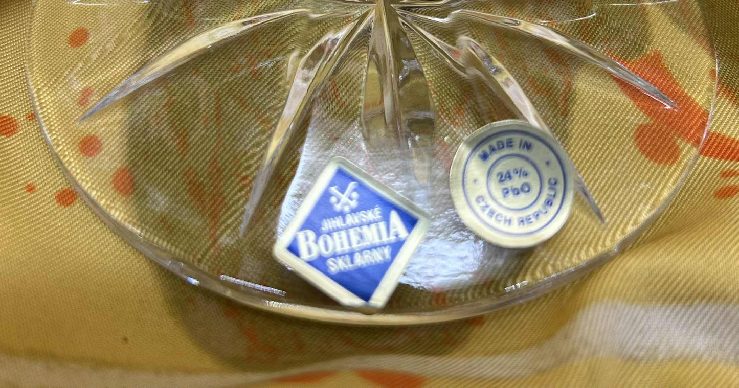 Bougeoir en cristal de bohème de GmbH (haut 18.5cm)