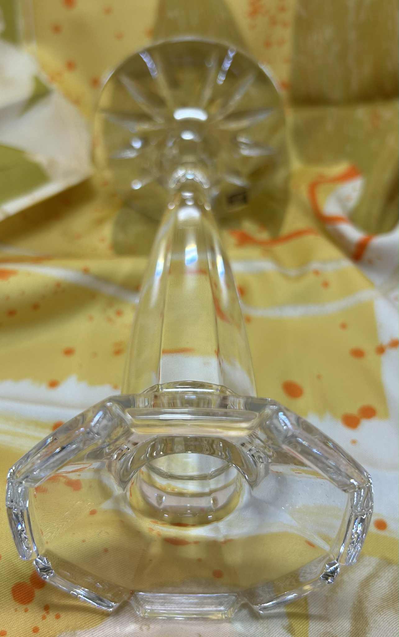 Bougeoir en cristal de bohème de GmbH (haut 18.5cm)