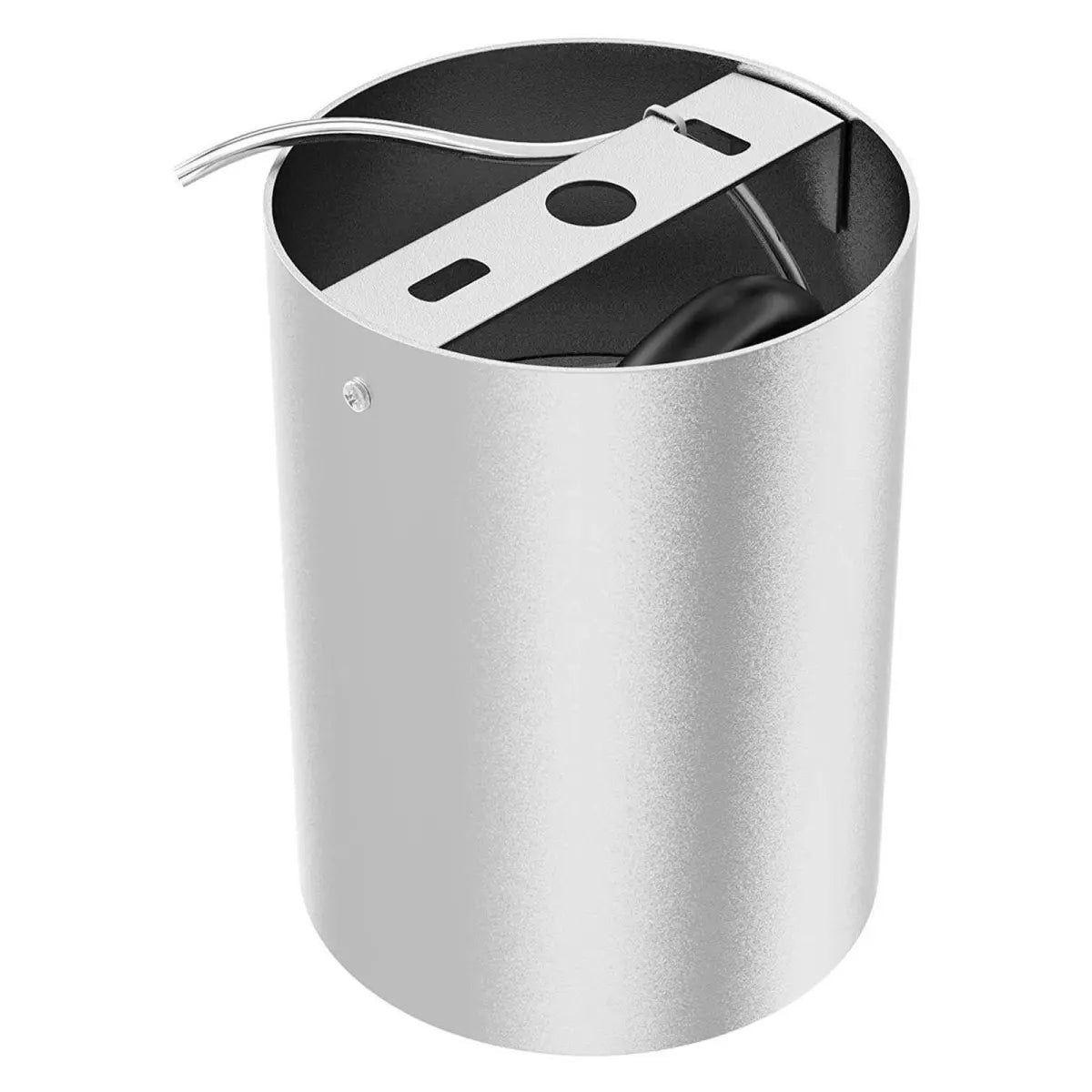 Plafonnier LED tubulaire Briloner, orientable et rond, 5 W, argenté