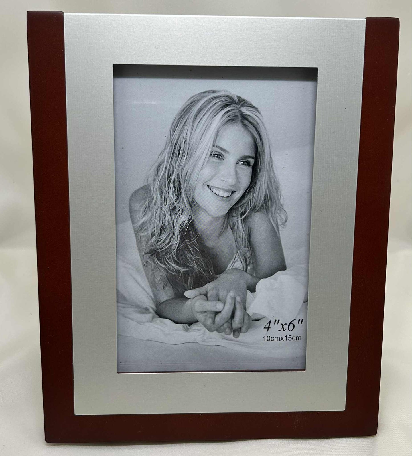 Cadre Photo métallique argenté et marron de GmbH (16*19.5cm)