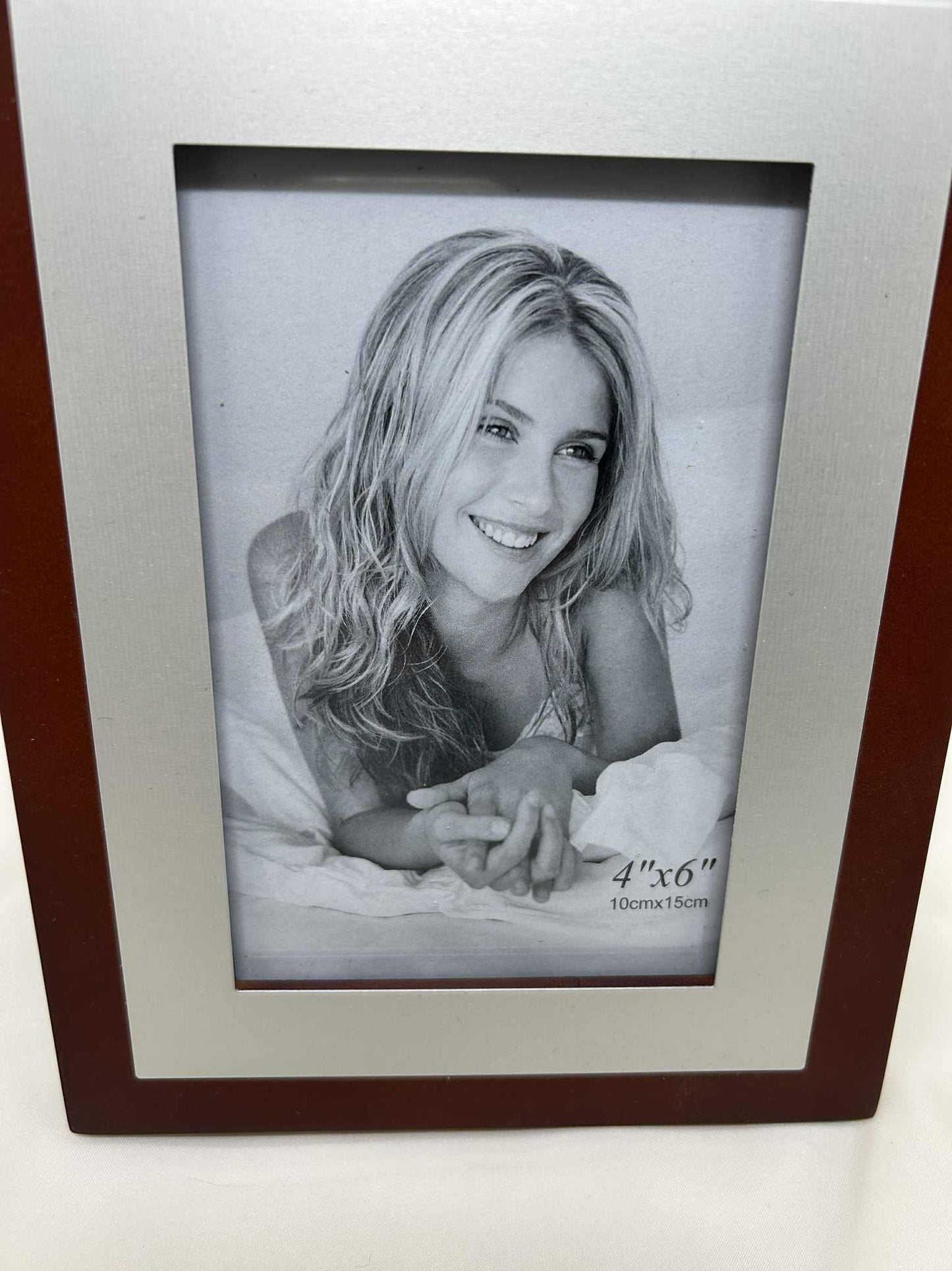 Cadre Photo métallique argenté et marron de GmbH (16*19.5cm)