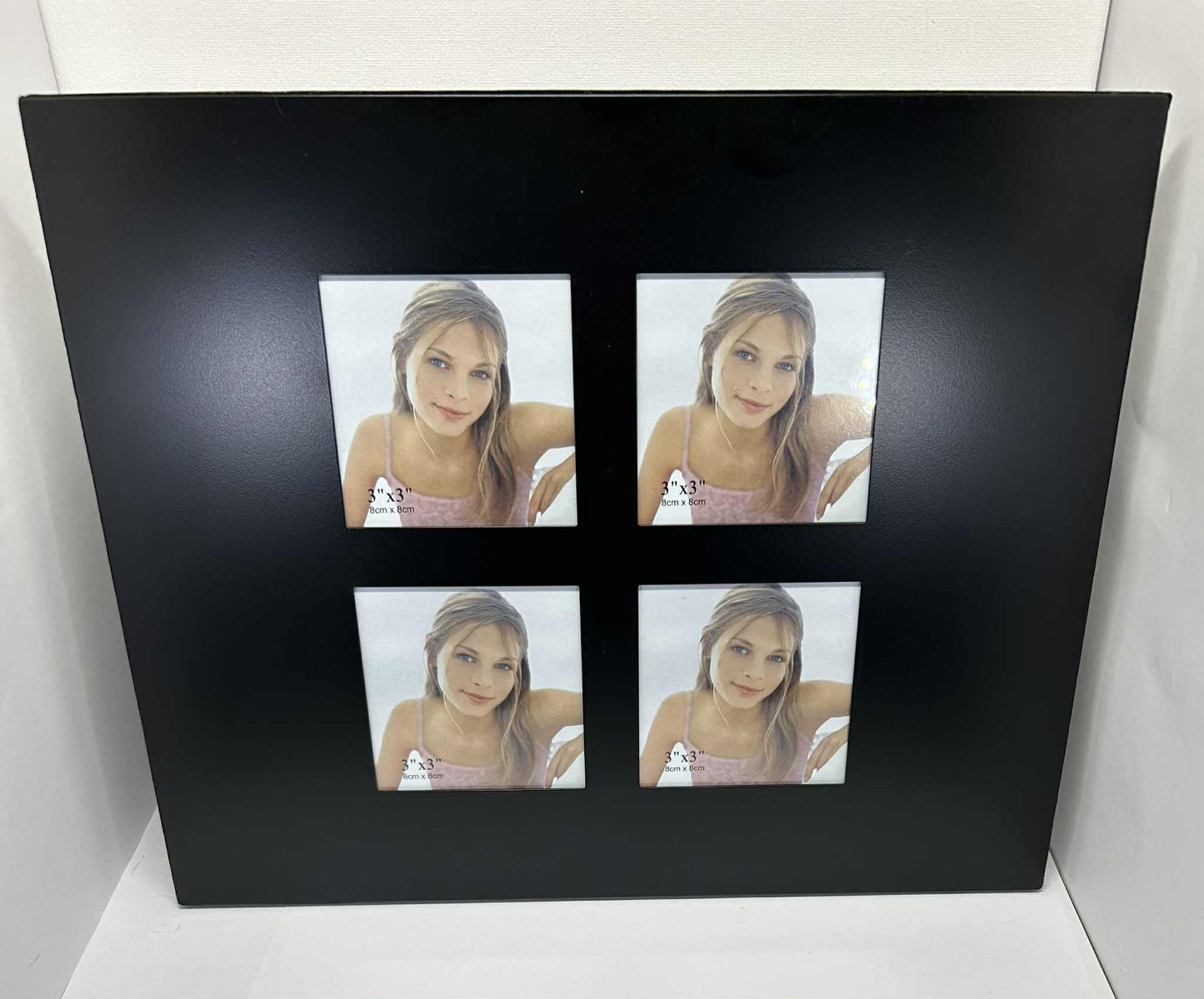 Cadre photo en métal noir 4 photos de 8*8cm de GmbH (33*27cm)