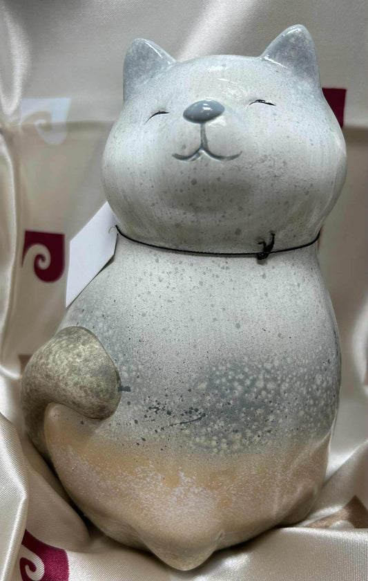 Chat en céramique grise fait à la main collection Goldbach de GmbH (18*14cm)