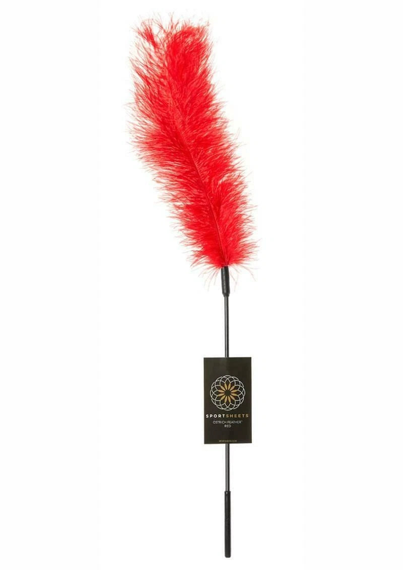 Chatouilleur en plume d'autruche rouge SPORTCHEETS
