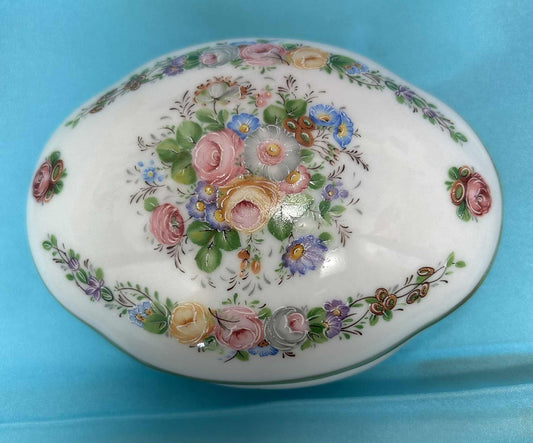 Coffret à bijoux en porcelaine tons pastels de Paris Royal(11*8.5cm)