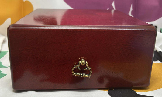 Coffret à bijoux en bois acajou avec 1 tiroir de rangement de GmbH (16*16.5cm)
