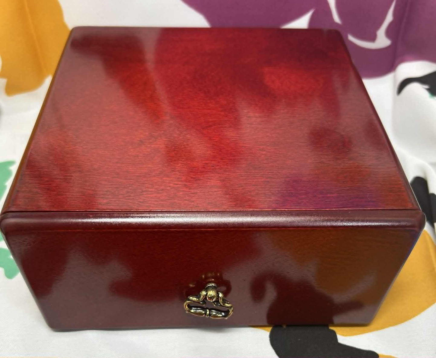 Coffret à bijoux en bois acajou avec 1 tiroir de rangement de GmbH (16*16.5cm)